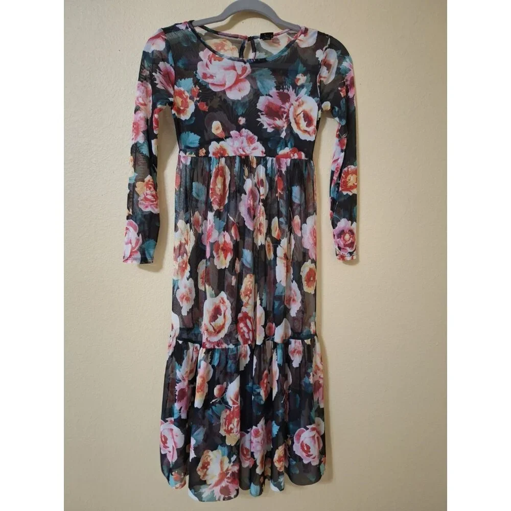 Art Class Girls Floral‎ Mesh Dress Size M (7-8) Cottagecore  Summer Birthday